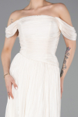 Abschlusskleid Lang Chiffon Beige ABU5920
