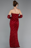 Abendkleid Lang Schuppig Weinrot ABU5916