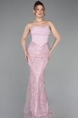 Abendkleid Lang Perlenbesetzt Puder ABU5922