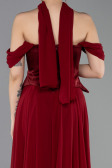 Weinrot Abendgarderobe İn Großen Größen Chiffon Lang ABU5551