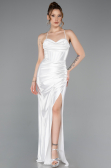 Weiß Abschlusskleid Lang ABU3247