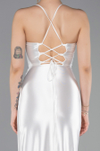 Weiß Abschlusskleid Lang ABU3247