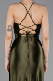 Dunkles Khaki Abschlusskleid Lang ABU3247