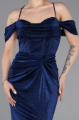Abschlusskleid Lang Sächsischblau ABU5925