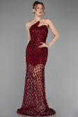 Abendkleid im Meerjungfrau-Stil Kurz Schuppig Weinrot ABK2581
