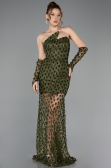 Abendkleid im Meerjungfrau-Stil Kurz Schuppig Khaki ABK2581