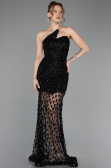 Abendkleid im Meerjungfrau-Stil Kurz Schuppig Schwarz ABK2581