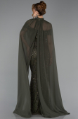 Abendkleid Lang Perlenbesetzt Khaki ABU5915