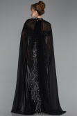 Abendkleid Lang Perlenbesetzt Schwarz ABU5915