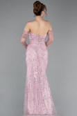 Abendkleid Lang Perlenbesetzt Puder ABU5922