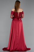 Abendkleid Lang Perlenbesetzt Weinrot ABU5934