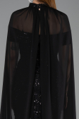 Abendkleid Lang Perlenbesetzt Schwarz ABU5915