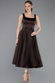 Partykleid Midi Satin Braun ABK2586