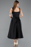 Partykleid Midi Satin Schwarz ABK2586