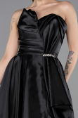 Abendkleid Lang Satin Schwarz ABU4561