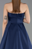 Abendkleid Lang Satin Marineblau ABU5932