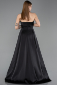 Abendkleid Lang Satin Schwarz ABU5932
