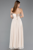 Abendkleid Lang Spitze Beige ABU5943