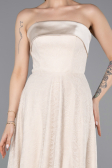 Abendkleid Lang Spitze Beige ABU5943