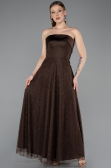 Abendkleid Lang Spitze Braun ABU5943