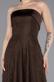 Abendkleid Lang Spitze Braun ABU5943