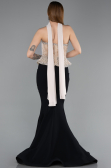 Designer Abendkleid Lang Schwarz-Beige ABU5951