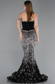 Designer Abendkleid Lang Schuppig Schwarz ABU5953
