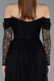 Abendkleid Lang Spitze Schwarz ABU5945