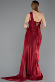 Abschlusskleid Lang Chiffon Weinrot ABU5946