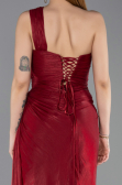 Abschlusskleid Lang Chiffon Weinrot ABU5946