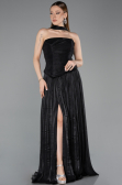 Abschlusskleid Lang Chiffon Schwarz ABU5957