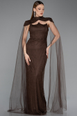 Abendkleid Lang Spitze Braun ABU5941