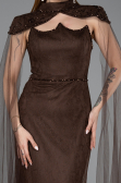 Abendkleid Lang Spitze Braun ABU5941