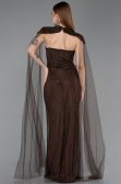 Abendkleid Lang Spitze Braun ABU5941