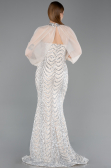 Abendkleid im Meerjungfrau-Stil Lang Schuppig Beige ABU5947