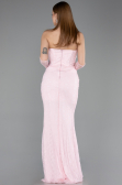 Abendkleid im Meerjungfrau-Stil Lang Spitze Puder ABU5933