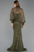 Abendkleid im Meerjungfrau-Stil Lang Schuppig Khaki ABU5947