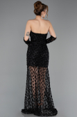 Abendkleid im Meerjungfrau-Stil Kurz Schuppig Schwarz ABK2581