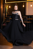 Abendkleid Lang Chiffon Schwarz ABU5917