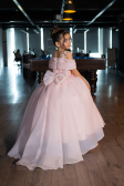 Brautkleid für Kinder Lang Satin Lachs ABG173
