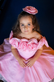 Abendkleid für Kinder Kurz Satin Rosa ABK2573