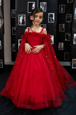 Brautkleid für Kinder Lang Rot ABG179