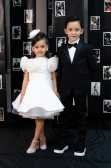 Weiß Abendkleid Für Kinder Satin Kurz ABK2573