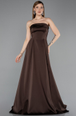 Abendkleid Lang Satin Braun ABU5932