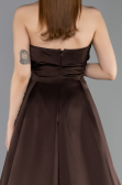 Abendkleid Lang Satin Braun ABU5932
