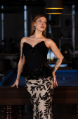 Designer Abendkleid Lang Schwarz ABU5954