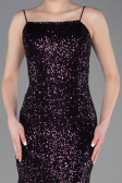 Abendkleid im Meerjungfrau-Stil Lang Violett dunkel ABU5939