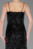 Abendkleid im Meerjungfrau-Stil Lang Schwarz ABU5939