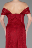 Abendkleid Lang Spitze Weinrot ABU5973
