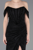 Abendkleid Lang Spitze Schwarz ABU5973